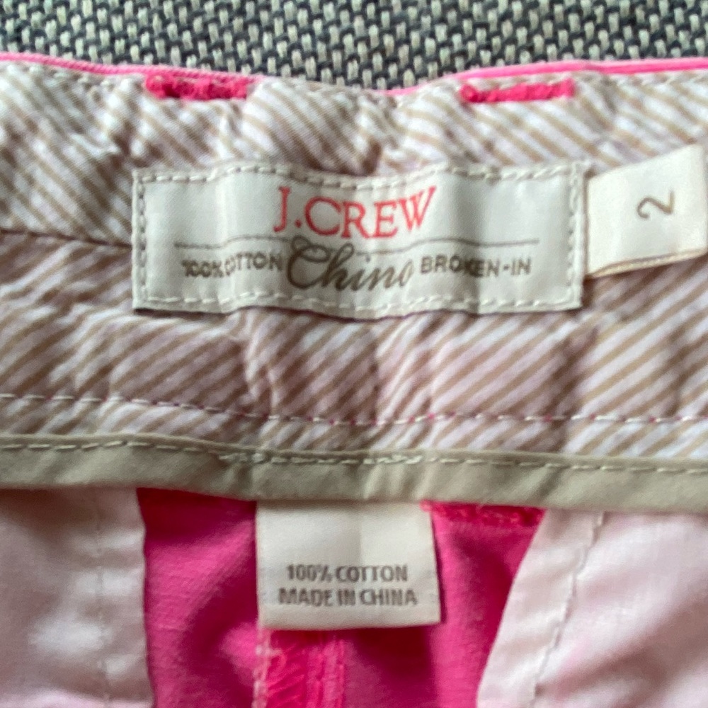 J Crew Hot Pink Chino Shorts Size 2 - Picture 4 of 4